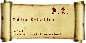 Mehler Krisztina névjegykártya